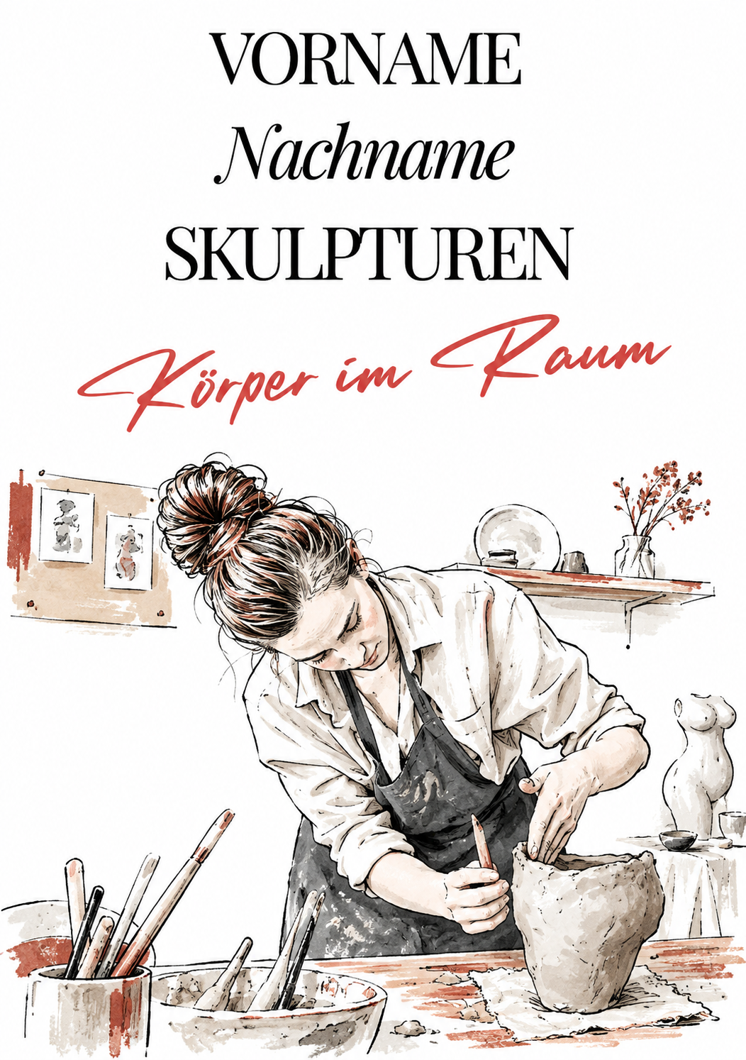 Gezeichnete Illustrationsvorschau: Körper im Raum