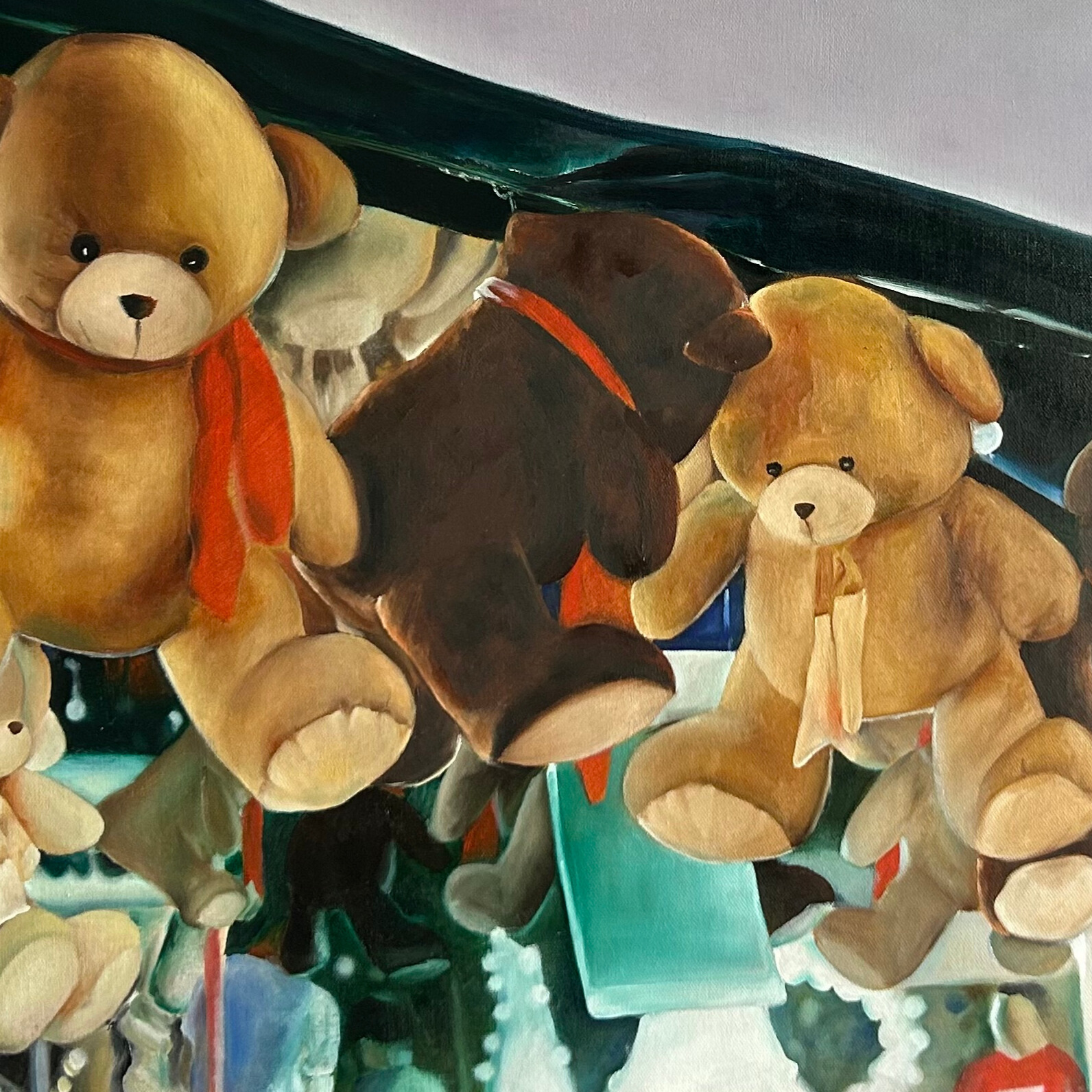 "Ein Versuch noch", von Maria Saleh, Werkansicht 1, Ölgemälde, 80 × 100 cm