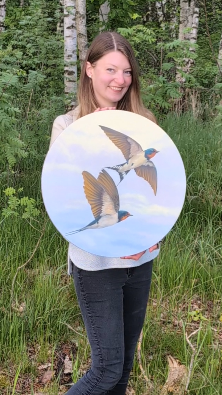 "Featherlight", von Anika Reiher, Werkansicht 1, Ölgemälde, 50 × 50 cm