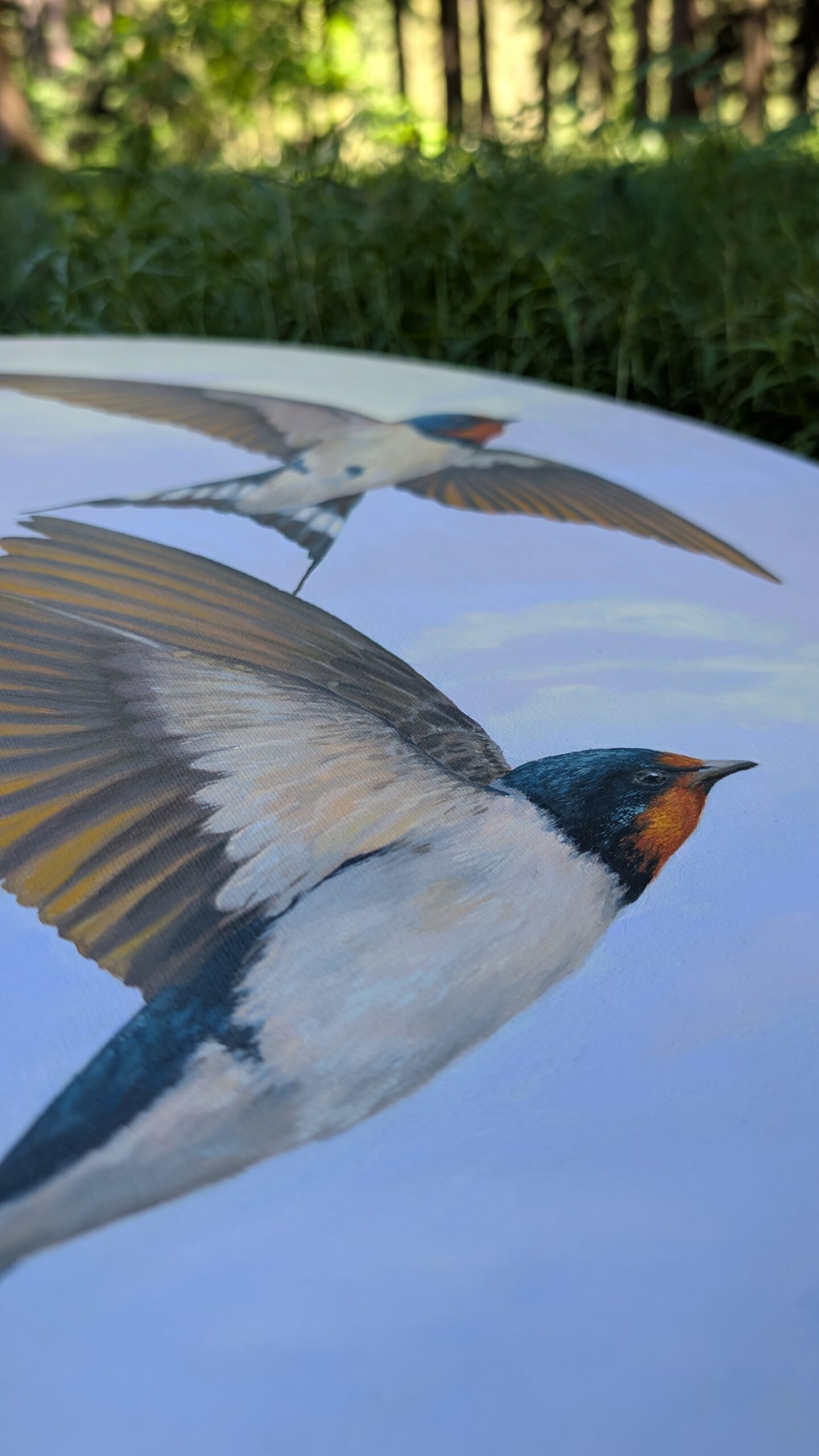 "Featherlight", von Anika Reiher, Werkansicht 4, Ölgemälde, 50 × 50 cm