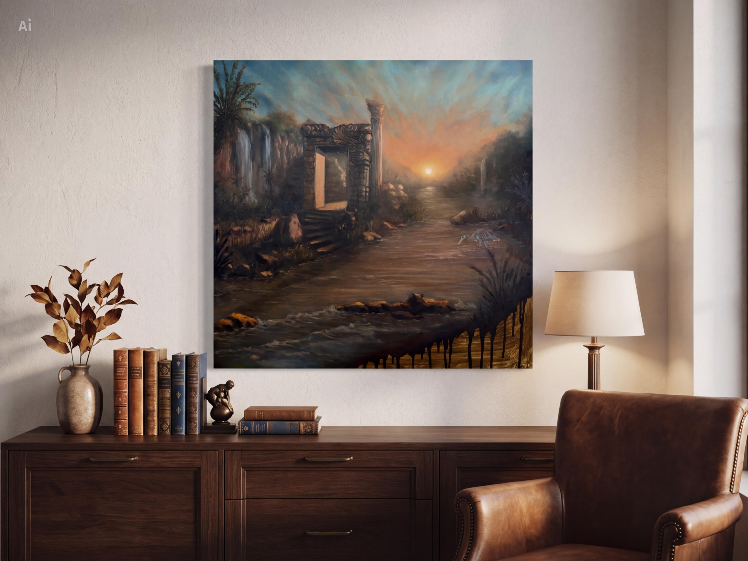 "Fluss der Könige", von Elli Sue, Raumansicht, Ölgemälde, 70 × 70 cm