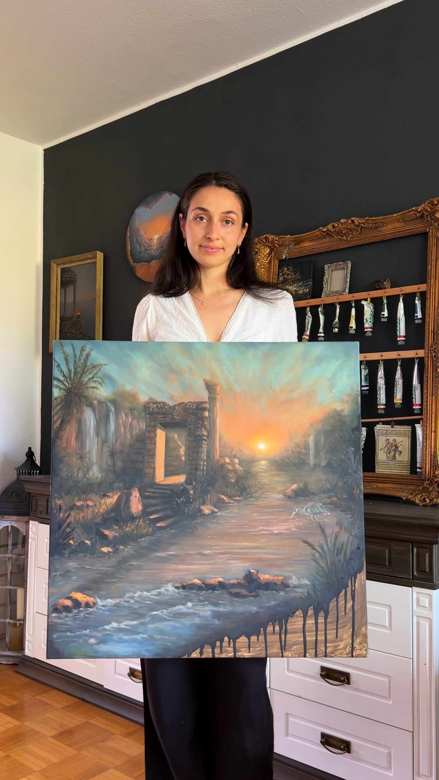 "Fluss der Könige", von Elli Sue, Werkansicht 1, Ölgemälde, 70 × 70 cm