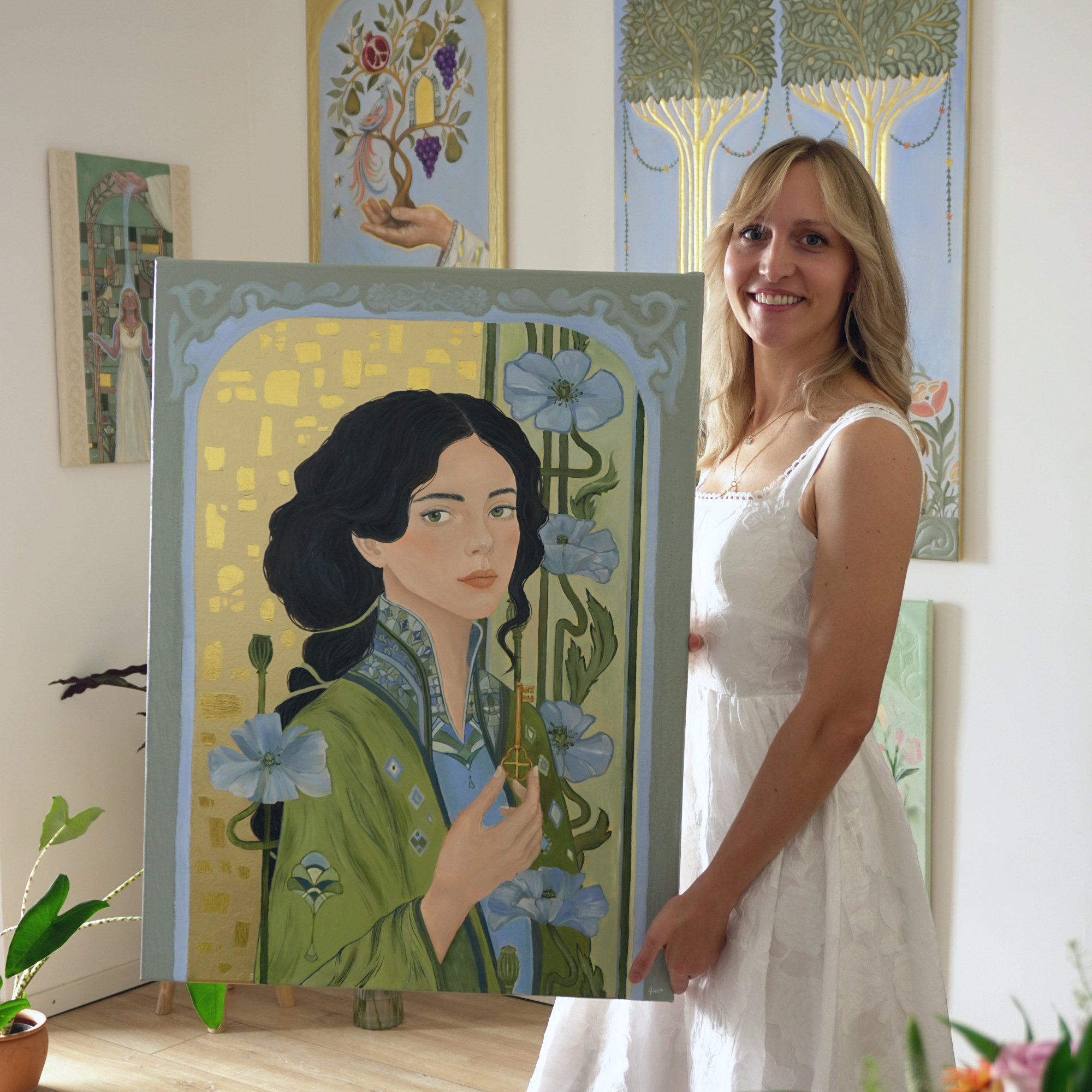 "Der Schlüssel zum Vater", von Natalie Ingerle, Werkansicht 1, Mixed Media, 80 × 60 cm