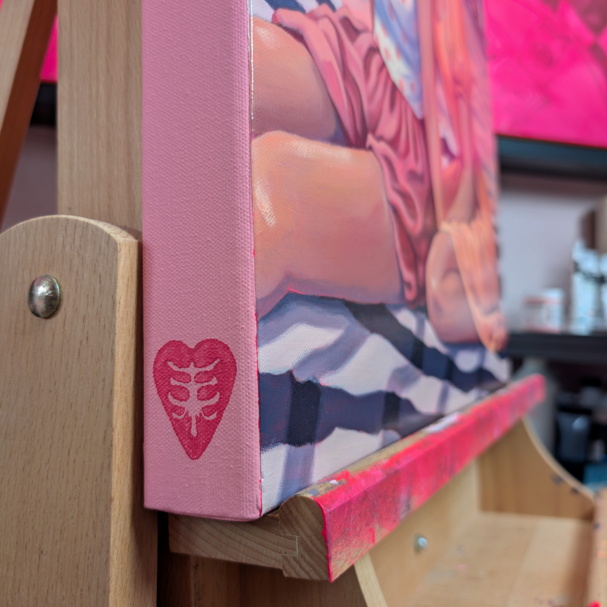 "Sunset Scoops", von Astrid Wieckhorst, Detailaufnahme, Acryl, 70 × 50 cm